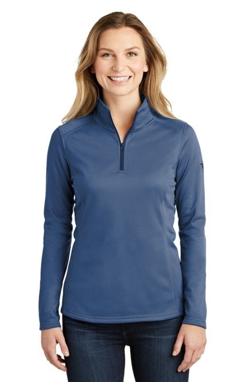 The North Face NWT Ladies Small Tech 1/4 Zip Fleece WALLMART Logo Blue Wing